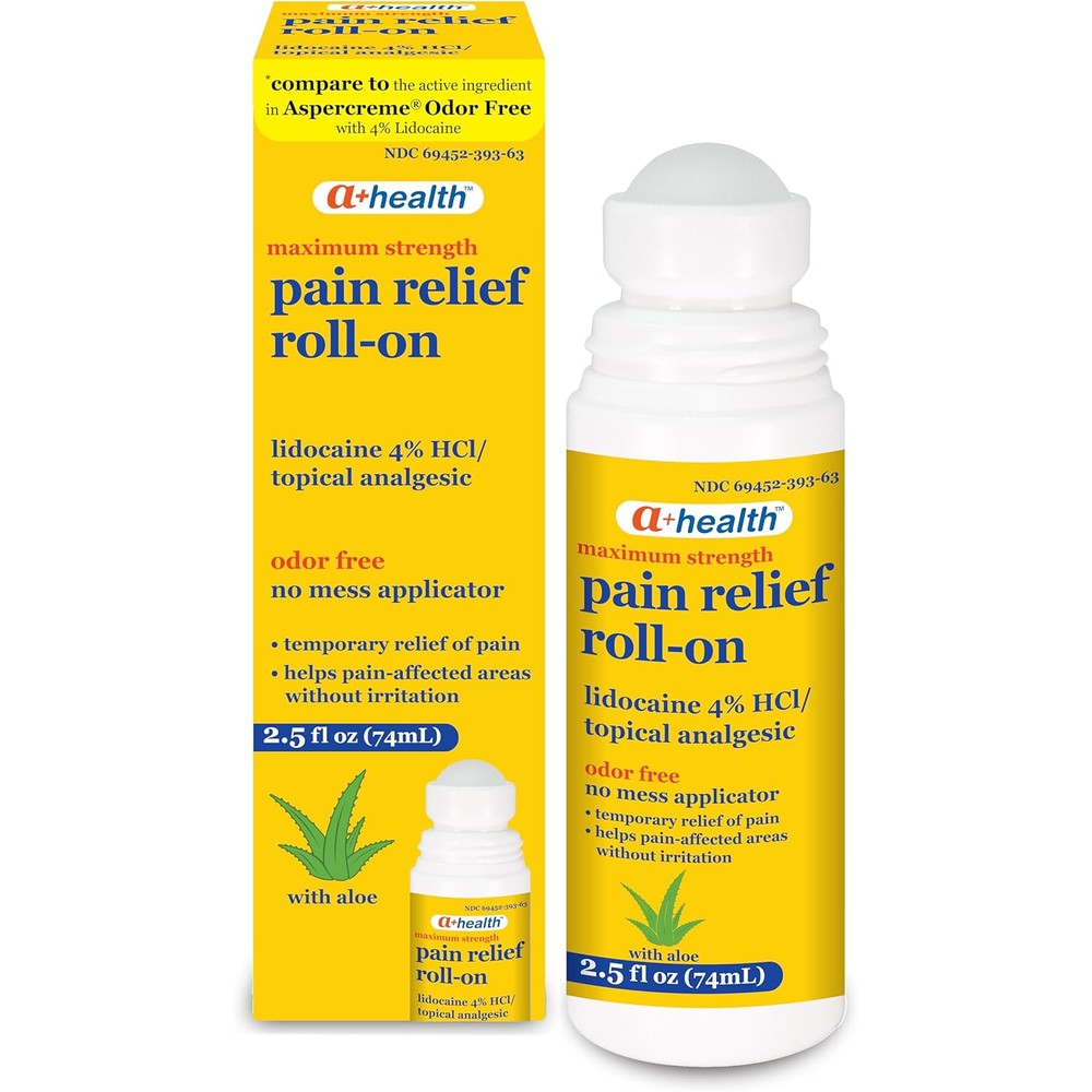A+Health Pain Relief Roll On Liquid front view authentic USA imported topical analgesic bottle