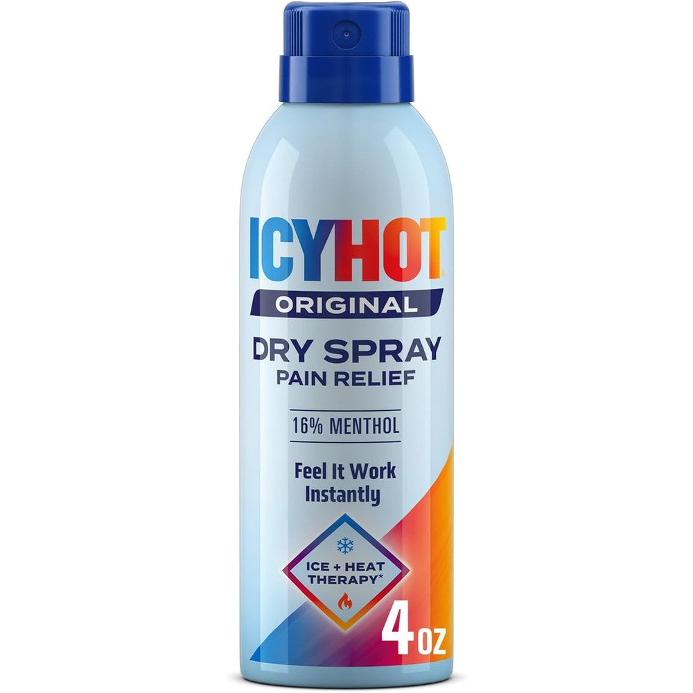 Icy Hot Original Pain Relief Dry Spray front view bottle