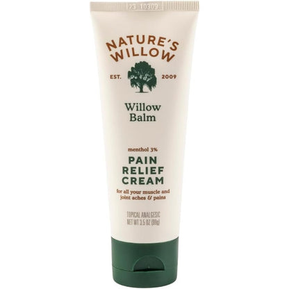 Nature's Willow Willow Balm natural pain relief cream front view packaging