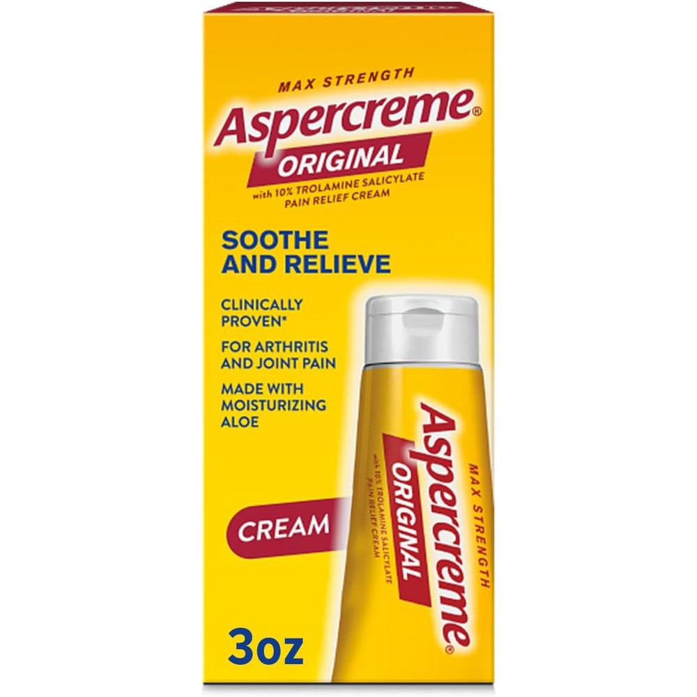 Aspercreme Original Pain Relief Cream front view packaging tube for joint pain relief.