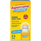 Aspercreme Max Strength Lidocaine Pain Relief Liquid front packaging for topical numbing