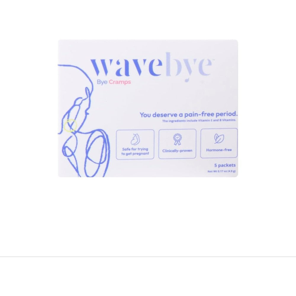 Wave Bye period pain supplement box front view