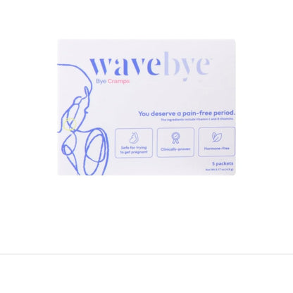 Wave Bye period pain supplement box front view