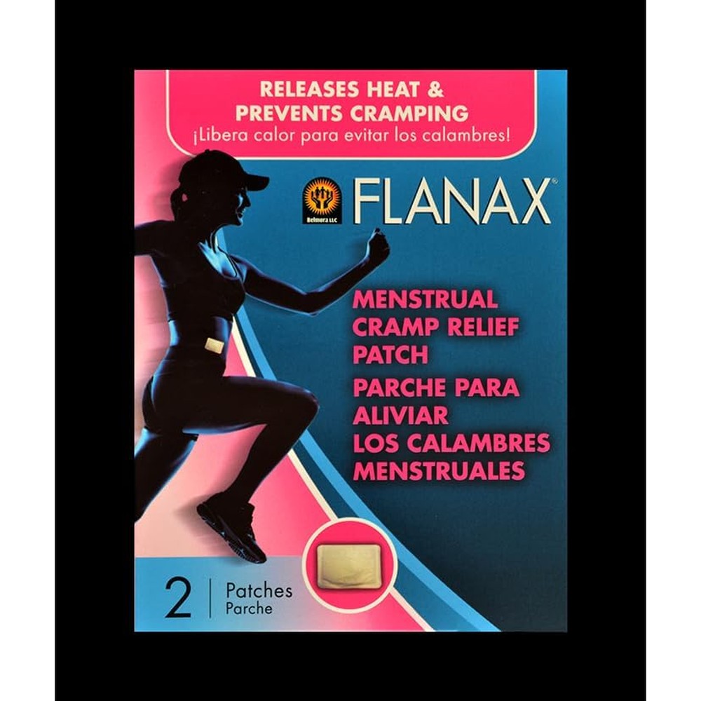 Flanax Menstrual Cramp Relief Patch front view packaging