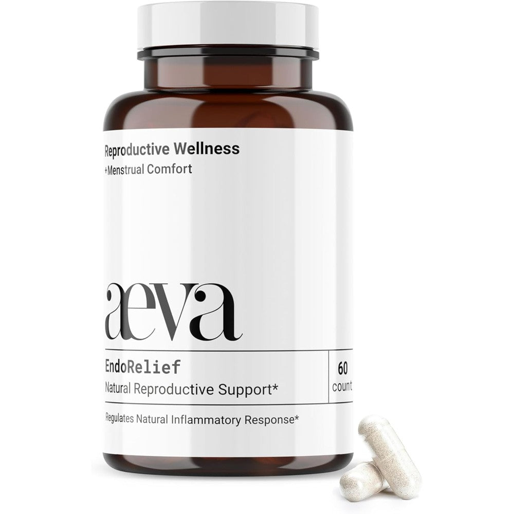 Aeva EndoRelief reproductive support supplement bottle front view