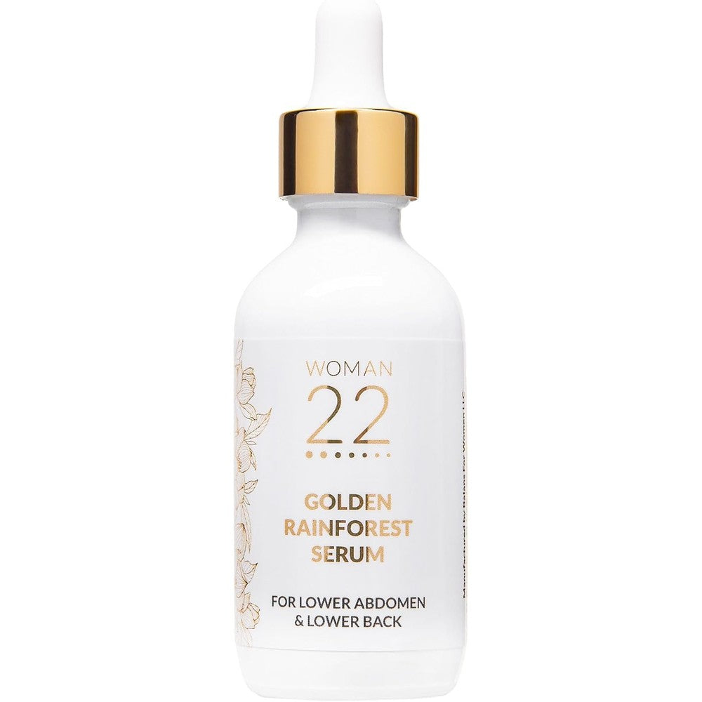 Woman 22 Golden Rainforest Period Pain Relief Serum bottle front view