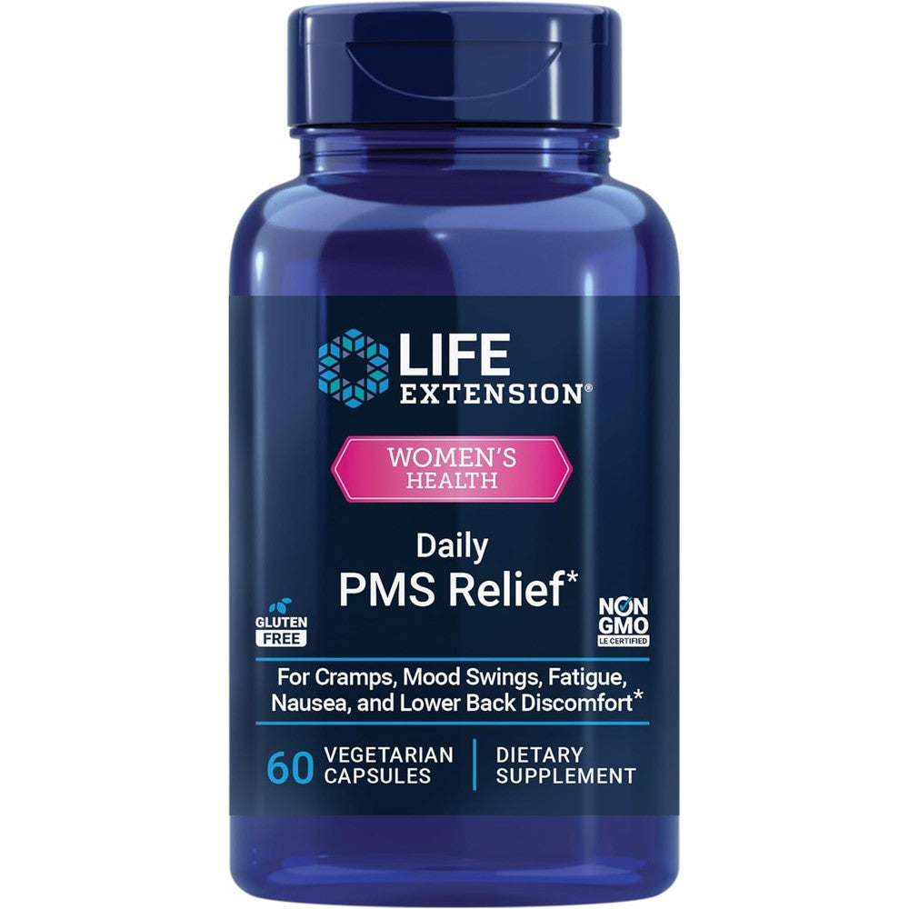 Life Extension Daily PMS Relief vegetarian capsules front view
