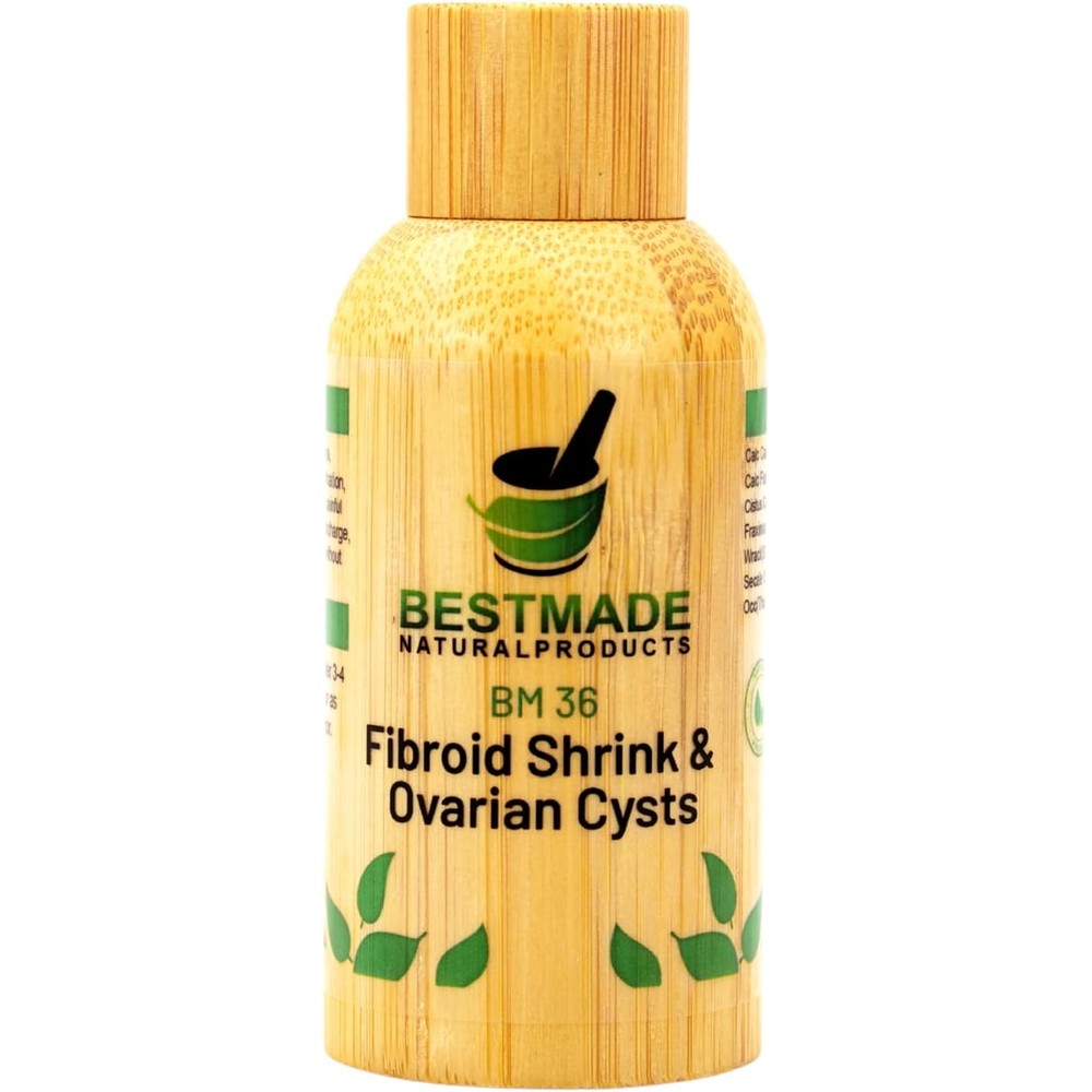 Bestmade Natural Products BM36 Fibroid Shrink and Ovarian Cysts liquid drops front view for women health