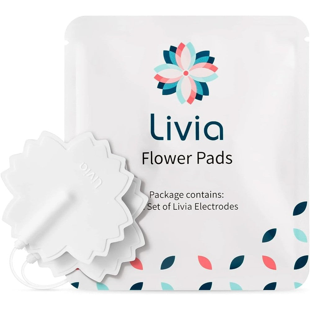 Livia Flower Pads replacement electrodes front view for drug-free menstrual cramp relief