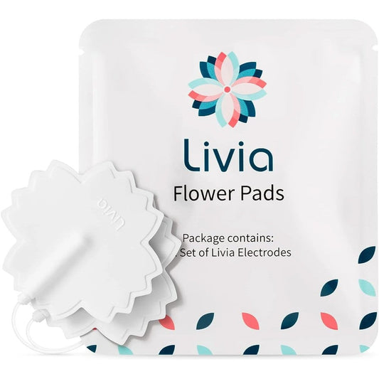 Livia Flower Pads replacement electrodes front view for drug-free menstrual cramp relief