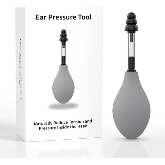 Funvalley Surperfect Ear Pressure Relief Tool gray front view for natural migraine and headache alleviation.