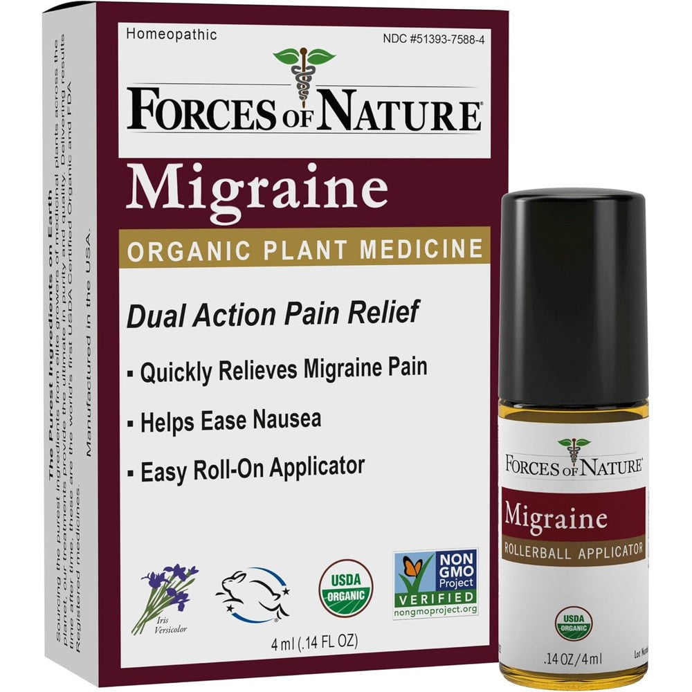 Forces of Nature Migraine Pain Relief roll-on bottle front view