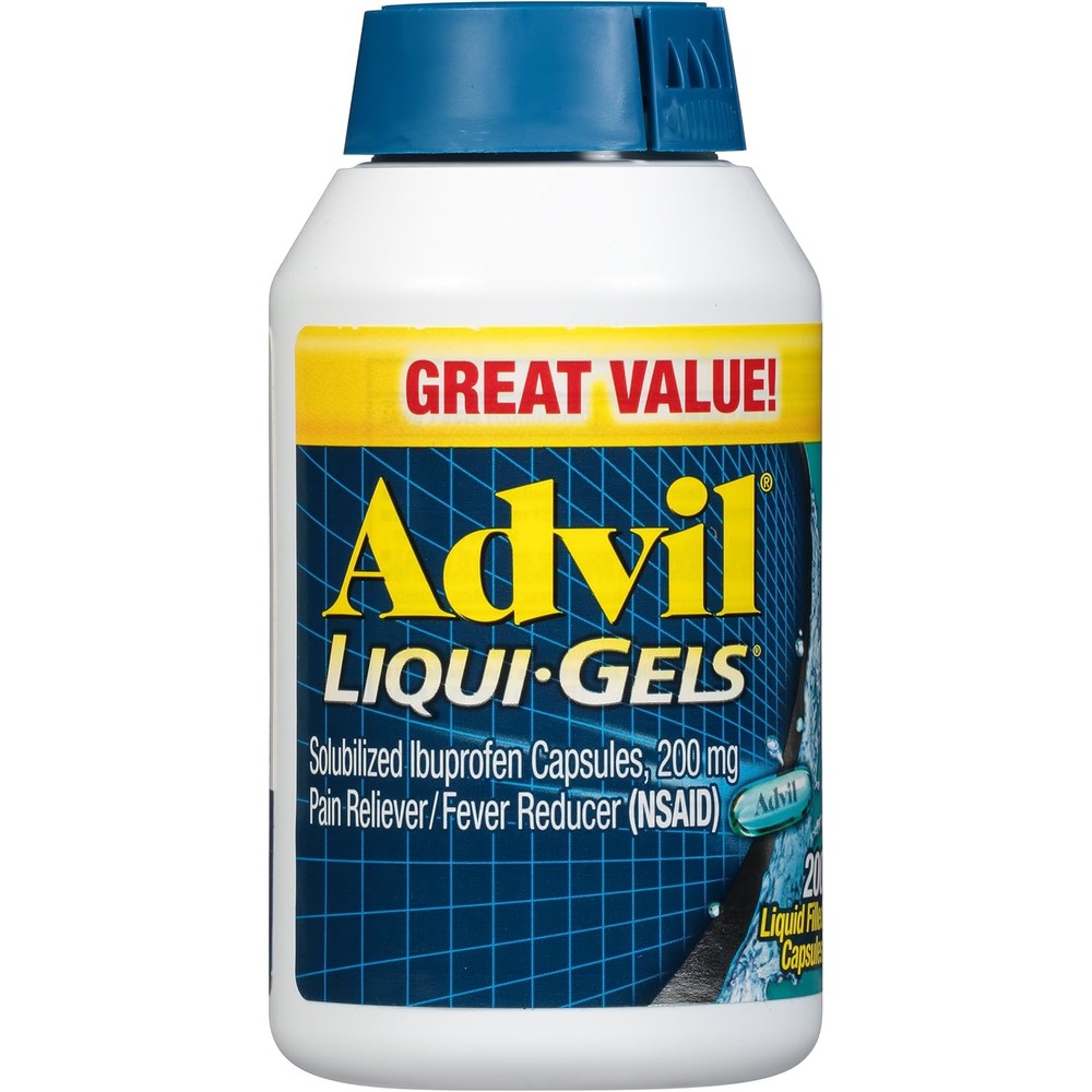 Advil Liqui-Gels 200mg capsules bottle front view pain reliever