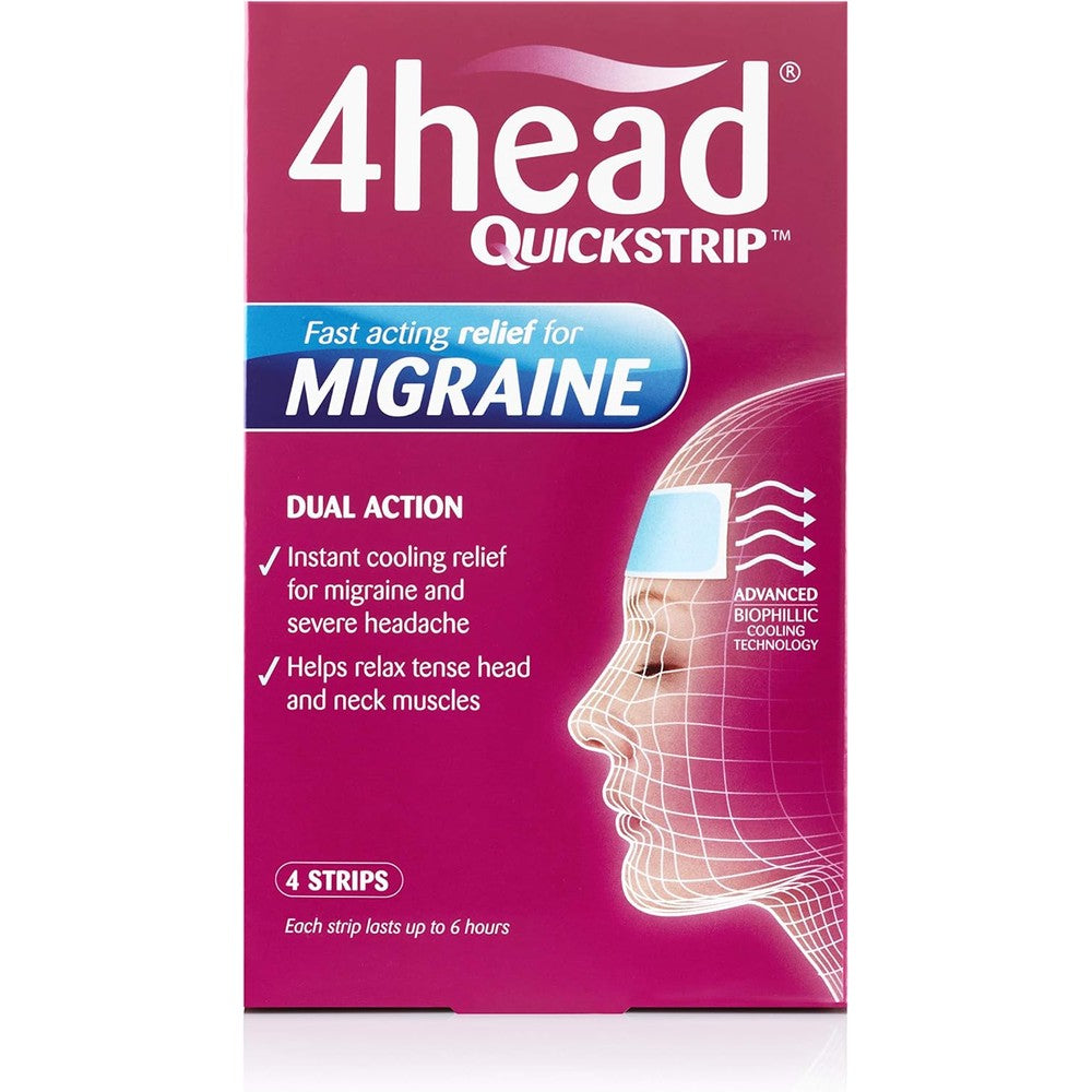 4head Quickstrip Headache and Migraine Relief Strips front packaging view