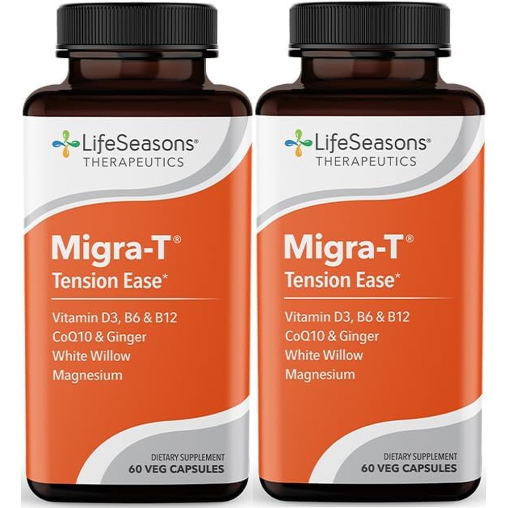LifeSeasons Migra-T Tension Ease bottle front view for migraine relief