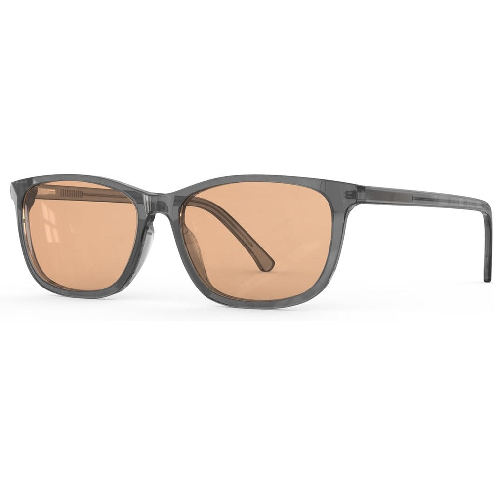Bloomoak rose migraine glasses front view showing the lightweight acetate frame.