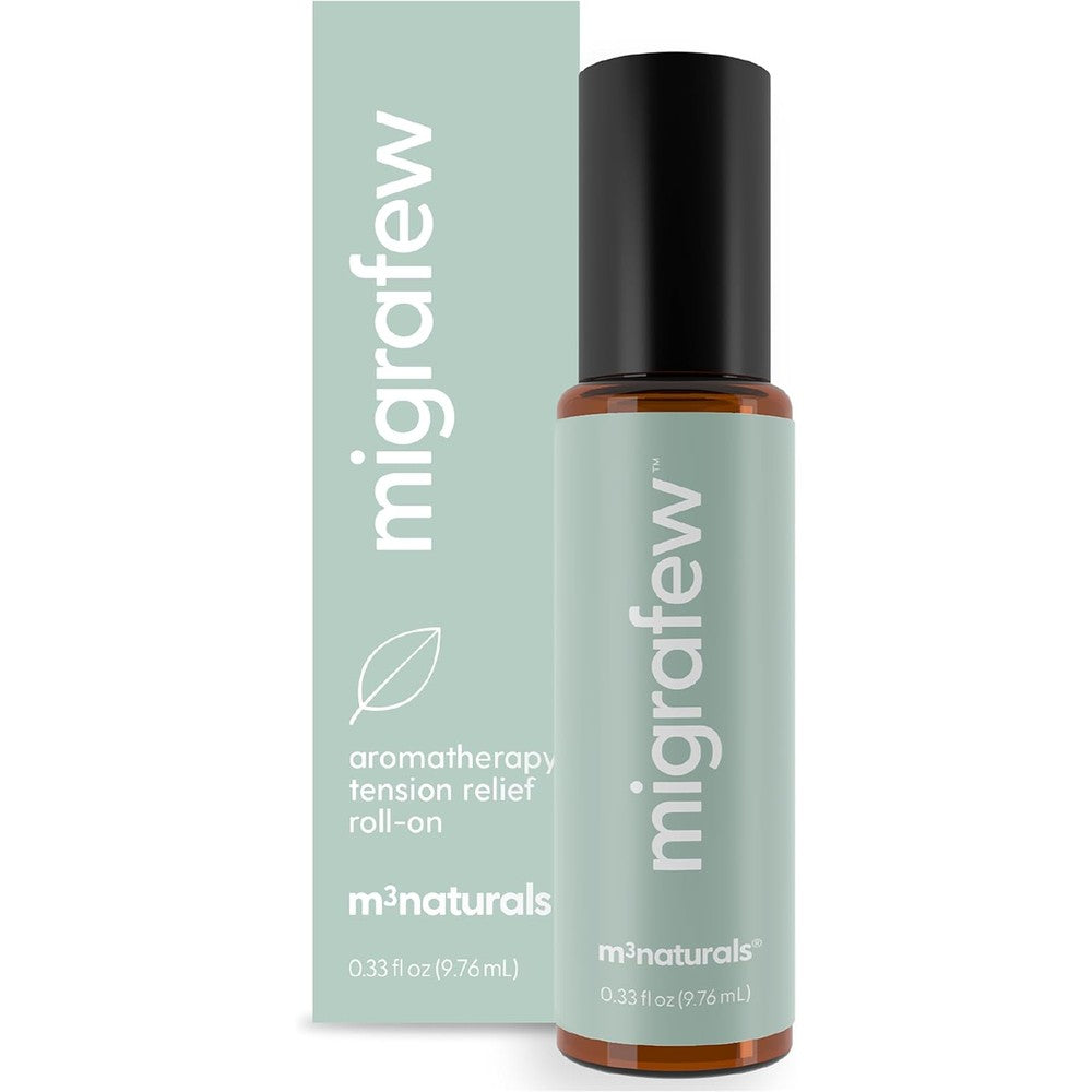 M3 Naturals MigraFew Aromatherapy Migraine Roll On front view packaging