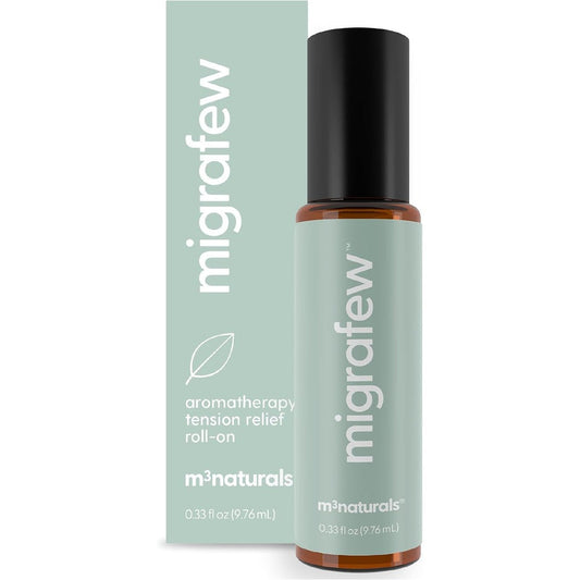 M3 Naturals MigraFew Aromatherapy Migraine Roll On front view packaging
