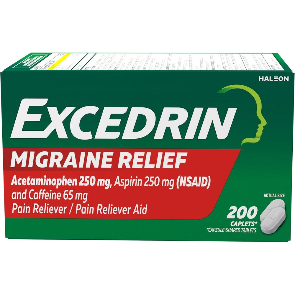 Excedrin Migraine Relief 200 count bottle front view