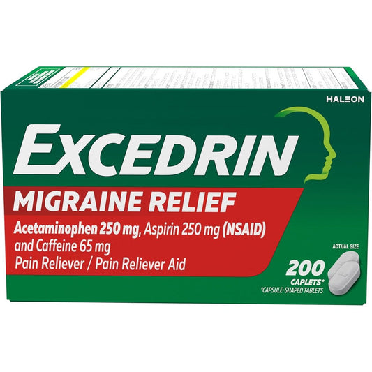 Excedrin Migraine Relief 200 count bottle front view