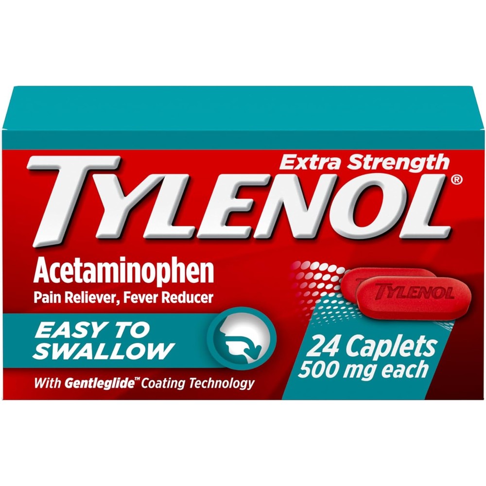 Tylenol Extra Strength Easy To Swallow Caplets front view packaging