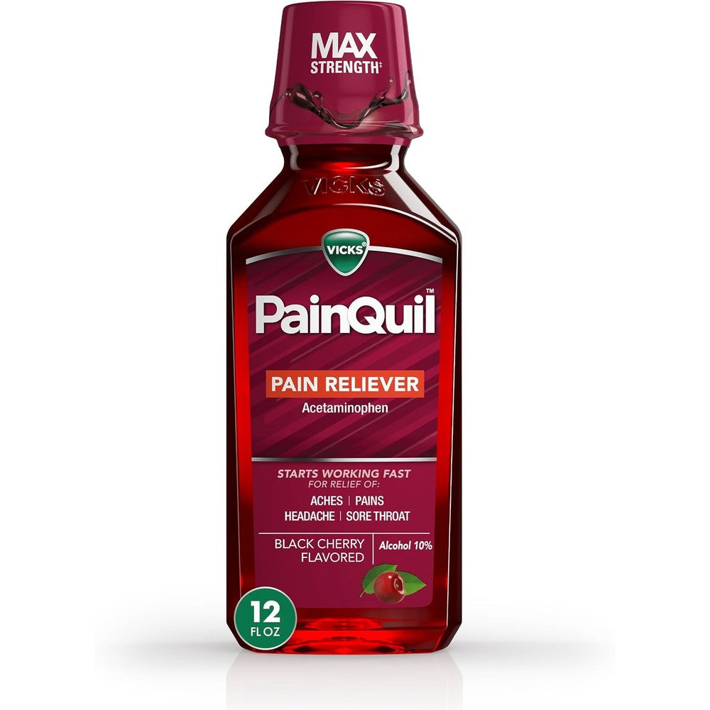 Vicks PainQuil 12 Fluid Ounce liquid pain reliever bottle front view