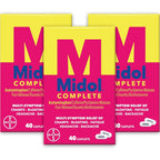 Midol Complete Menstrual Pain Relief Caplets with Acetaminophen for Period Cramps, and Menstrual Symptom Relief - 40 Count (Pack of 3) (Packaging May Vary)