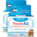 Feverall Infant Acetaminophen Suppositories 6 Rectal Suppositories 80mg Each Pain Reliever/Fever Reducer. Paraben Free, No Artificial Colors or Other preservatives. Ages 6-36 Months (Pack of 2)