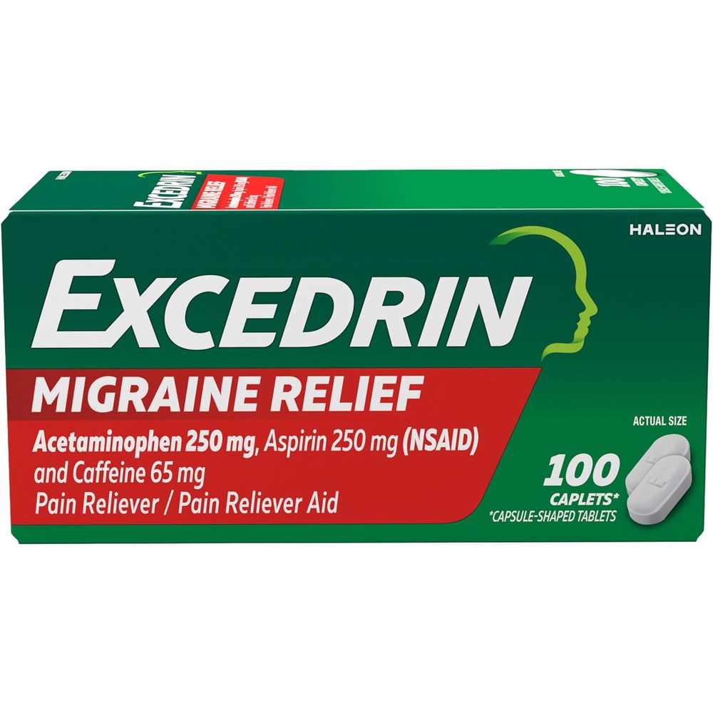 Excedrin Migraine Relief Caplets front view packaging