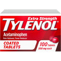 Tylenol Extra Strength Pain Reliever & Fever Reducer, Round Coated Tablets, 500 mg Acetaminophen Pain Relief Pills for Headache, Toothache & Minor Arthritis Pain, 100 ct