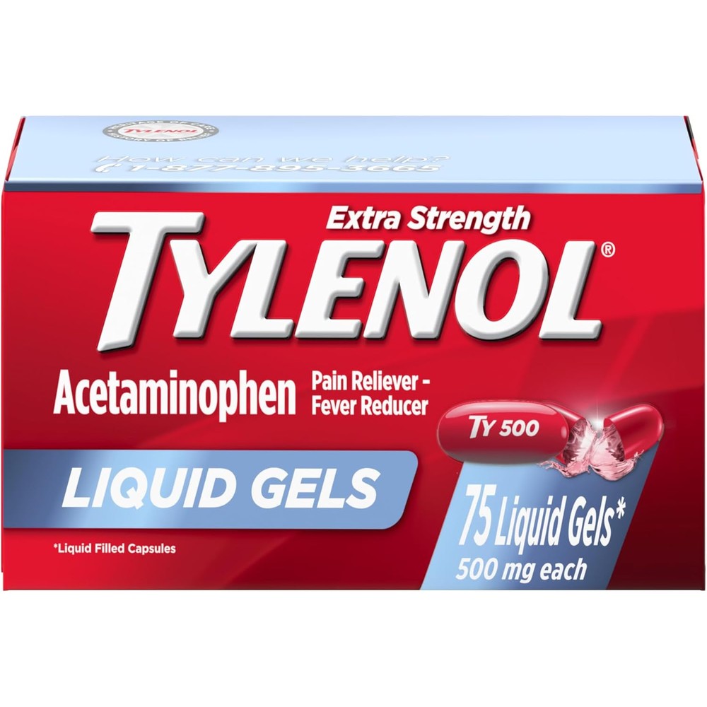 Tylenol Extra Strength Liquid Gels 75 count front packaging