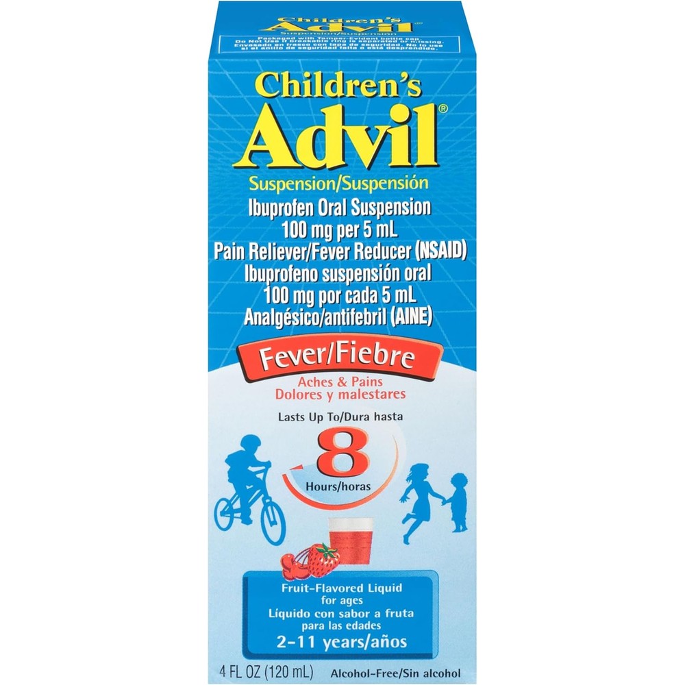 Children's Advil Pain Reliever and Fever Reducer, Children's Ibuprofen Liquid Pain Relief Medicine, Fruit - 4 Fl Oz