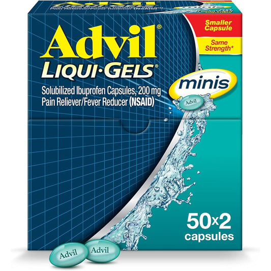 Advil Liqui-Gels Minis front of pack showing 200mg dosage