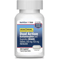 HealthCareAisle Dual Action Acetaminophen and Ibuprofen (NSAID) Tablets, 250 mg /125 mg Pain Reliever - 250ct Caplets