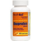 HealthA2ZÂ® Orange Ibuprofen 200mg | 500 Coated Caplets | Pain Relief | Body Aches | Headache | Arthritis | Cramps | Back Pain | Fever Reducer | NSAID