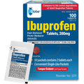 Globe Ibuprofen Tablets, 200 mg, Pain Reliever and Fever Reducer, for Headache, Muscular Aches, Arthritis, Backache and More 50 Packets of 2 Tablets Each,100 Tablets