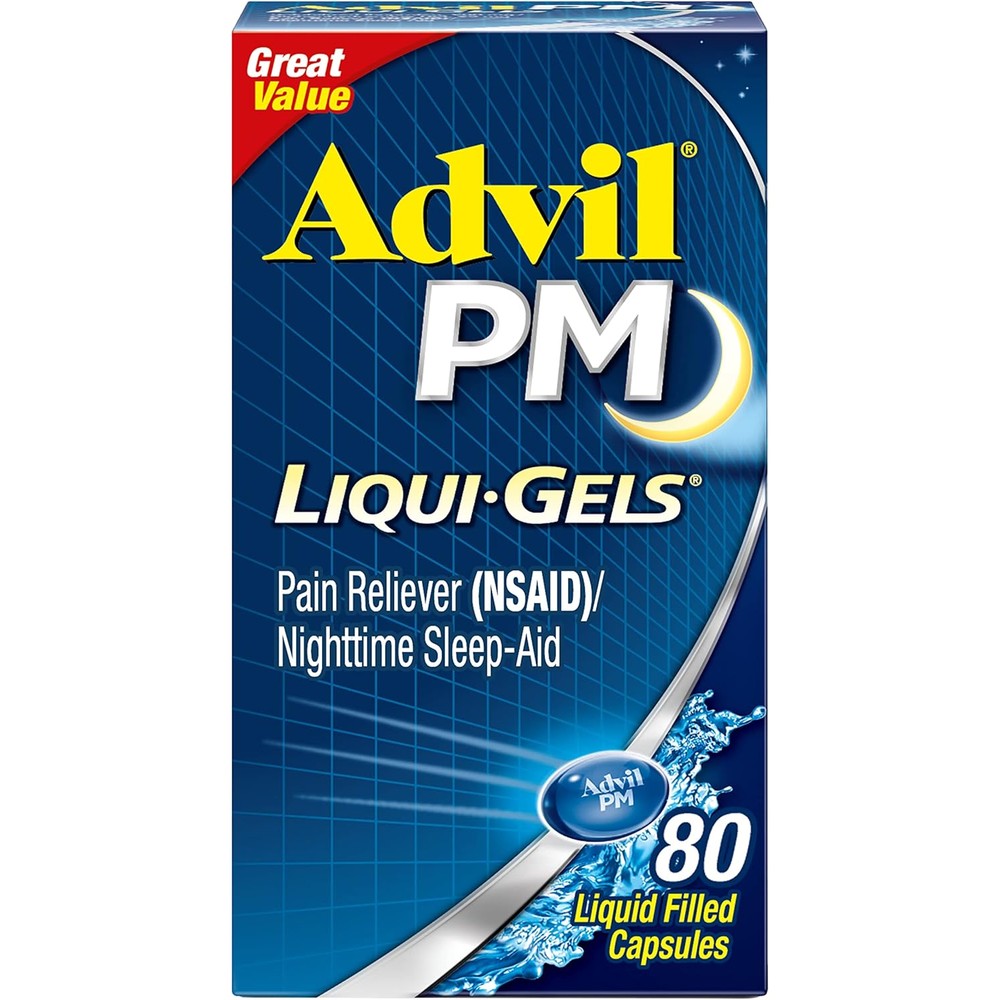 Advil PM Liqui-Gels 80 count bottle front view