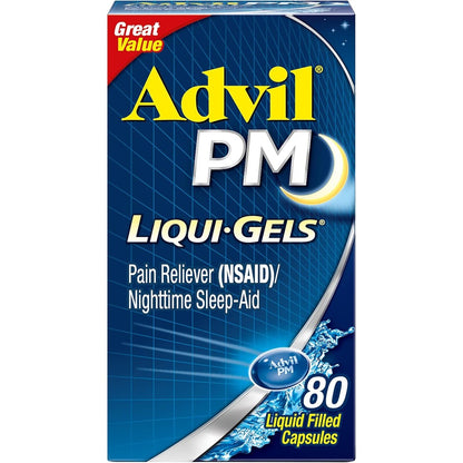 Advil PM Liqui-Gels 80 count bottle front view