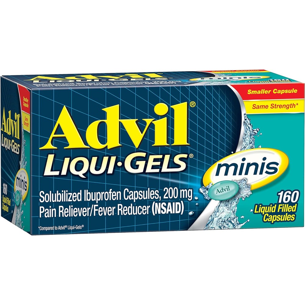 Advil Liqui-Gels Minis 160 Count Front View USA Imported