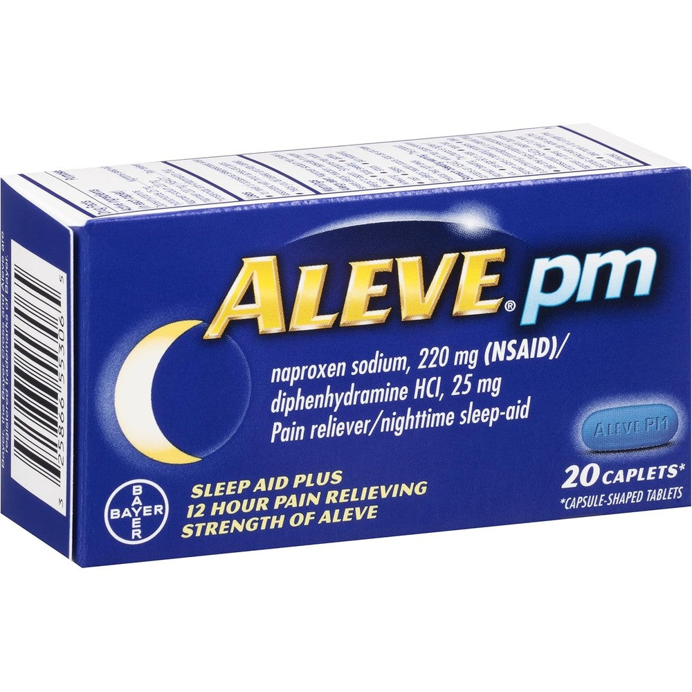 Aleve PM Nighttime Sleep Aid 20 Count front packaging view