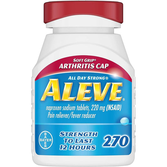 Aleve Soft Grip Arthritis Cap 270 count front view packaging