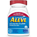 Aleve Easy Open Arthritis Cap 200 tablets bottle front view showing the cushioned cap