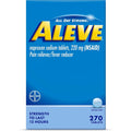 Aleve pain reliever and fever reducer tablets front bottle view