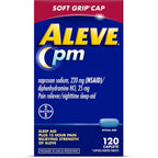 Aleve PM Sleep Aid Plus Pain Reliever Caplets 120 count bottle front view