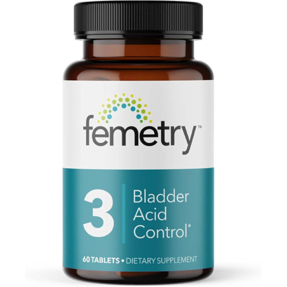 LifeSeasons Femetry Bladder Acid Control 60 tablets bottle front view for interstitial cystitis support
