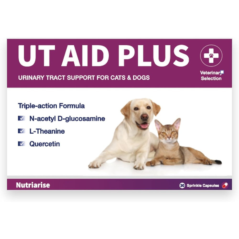 Nutriarise UT Aid Plus sprinkle capsules front packaging for pet urinary tract health