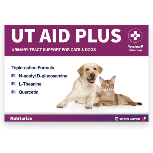 Nutriarise UT Aid Plus sprinkle capsules front packaging for pet urinary tract health