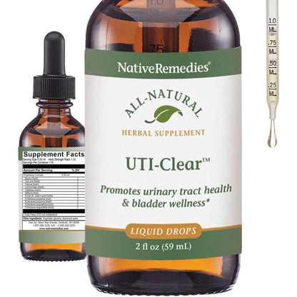 Native Remedies UTI-Clear front view bottle for natural urinary tract support