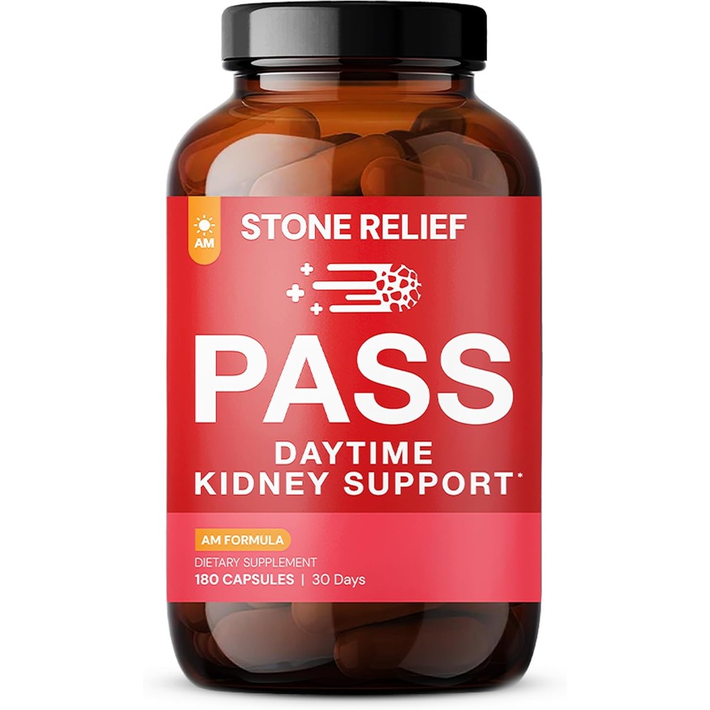 STONE RELIEF Daytime Herbal Kidney Support 180 capsules front view bottle
