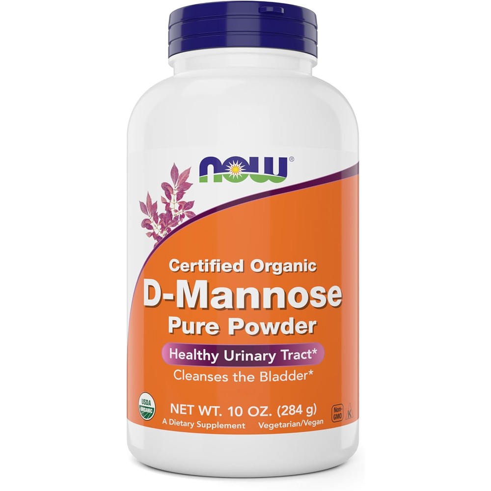 Now Foods Pure Organic D-Mannose powder bottle front view